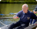 A person in a boat.
